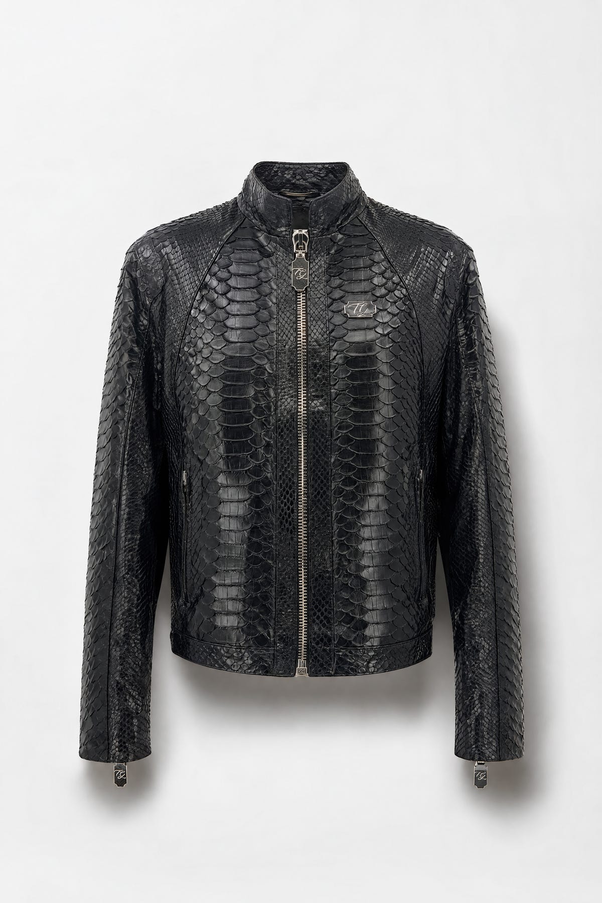 Le Léviathan - Blouson motard en python dragon