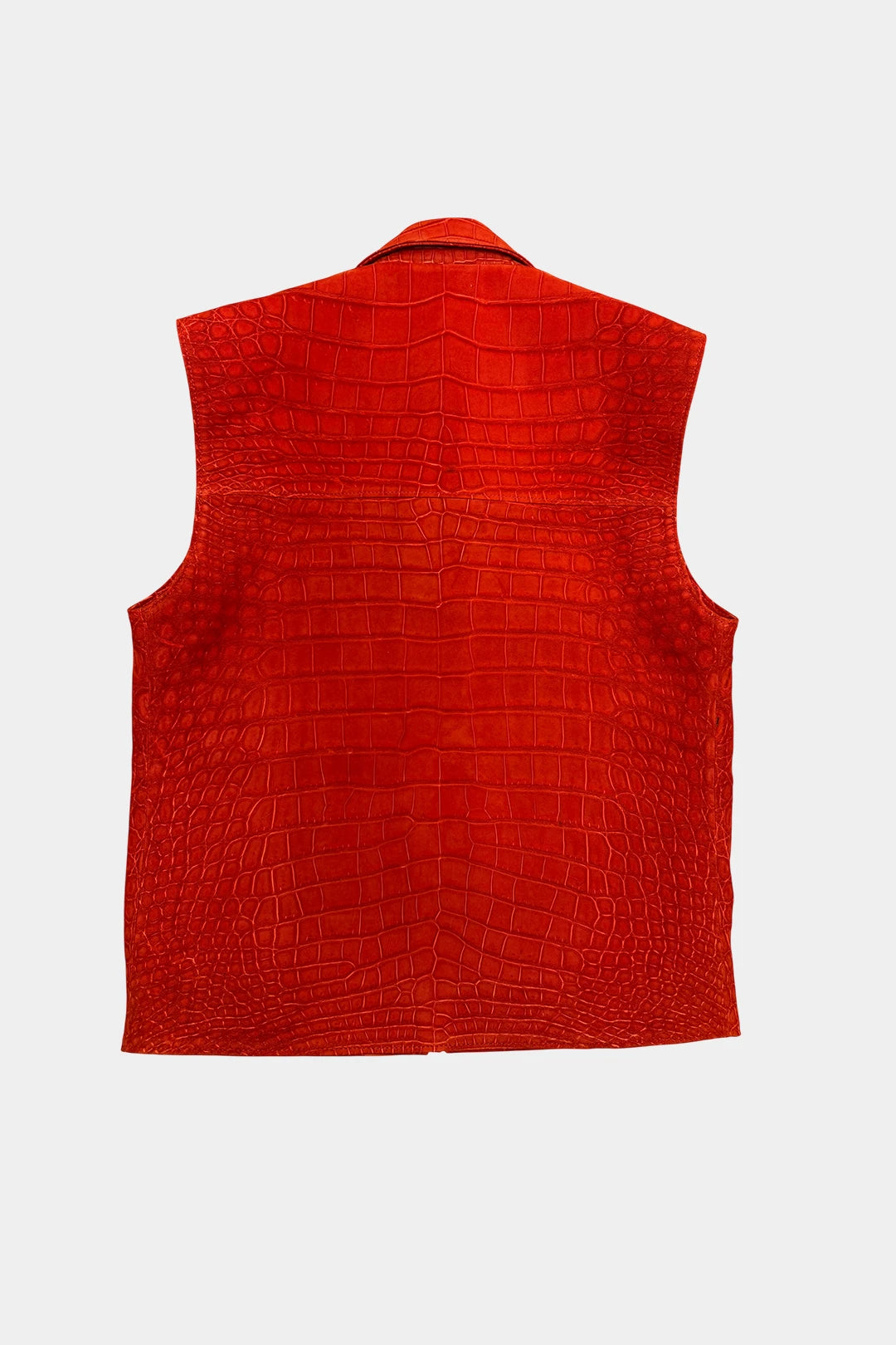 The Ember - Red Nubuck Crocodile Leather Vest
