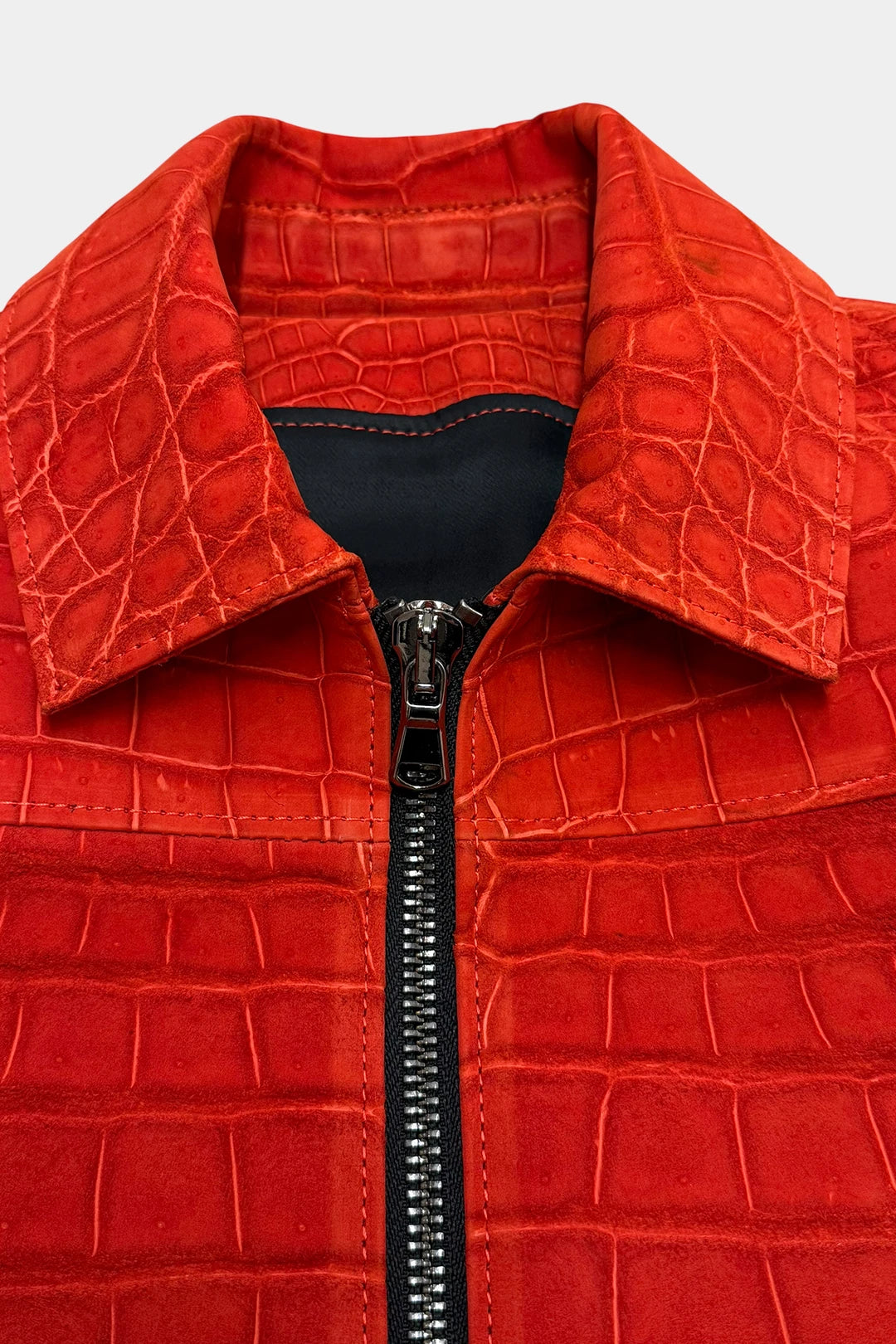 The Ember - Red Nubuck Crocodile Leather Vest