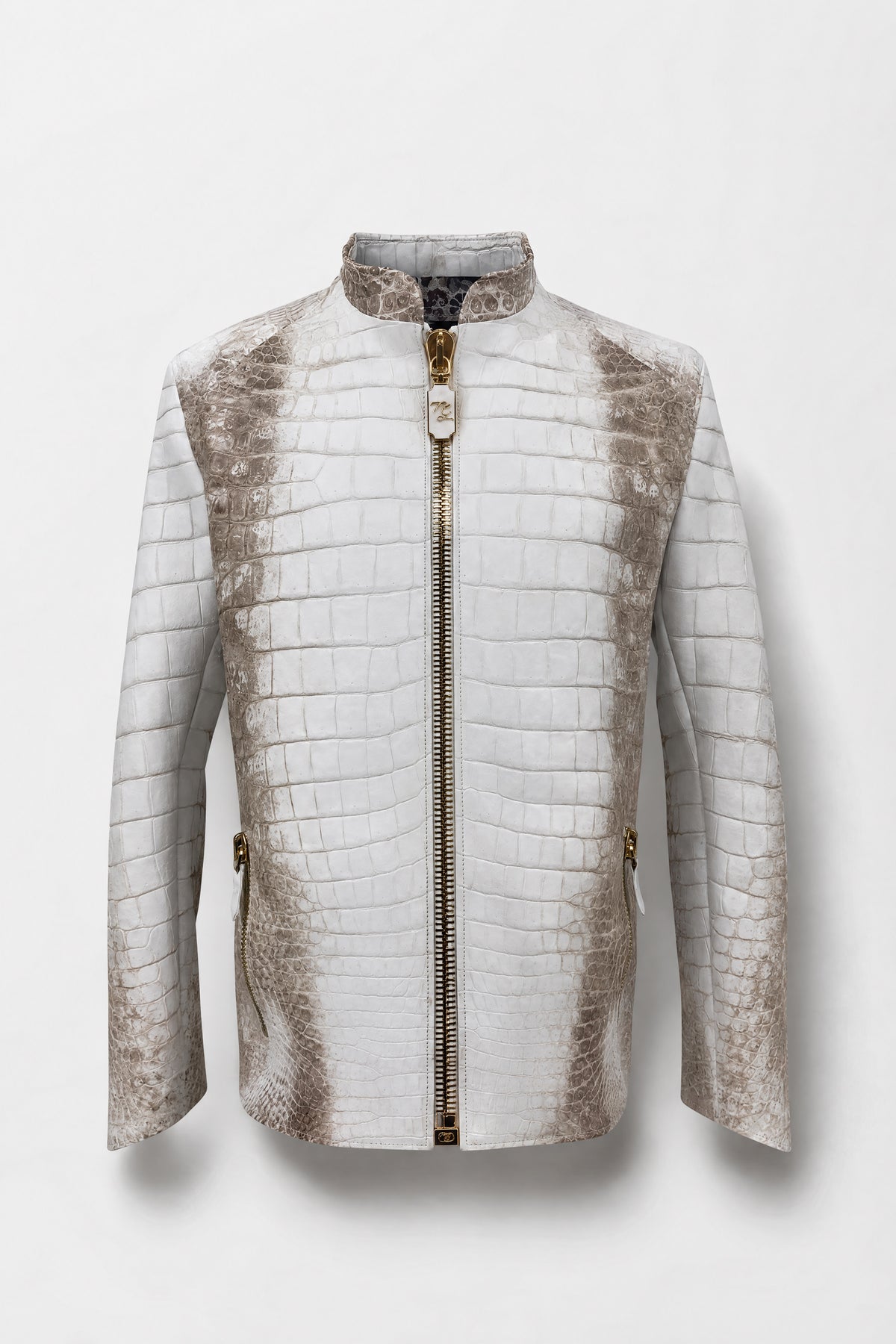 Le Souverain - Himalayan Crocodile Leather Biker Jacket