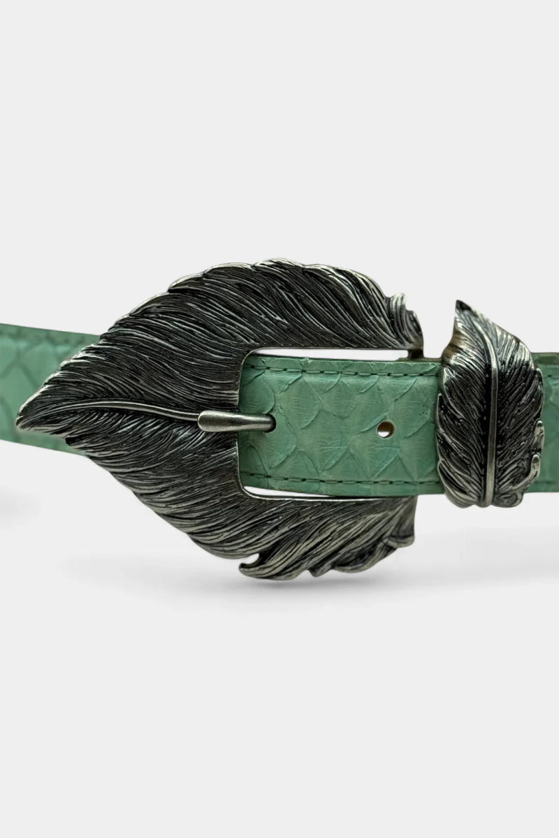 Ceinture en Cuir de Python et Boucle Argent - Galbert Paris