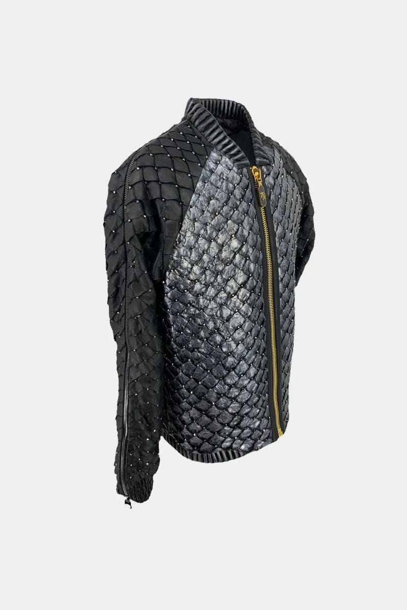 The Amazonian - Pirarucu Leather Bomber Jacket - view 3