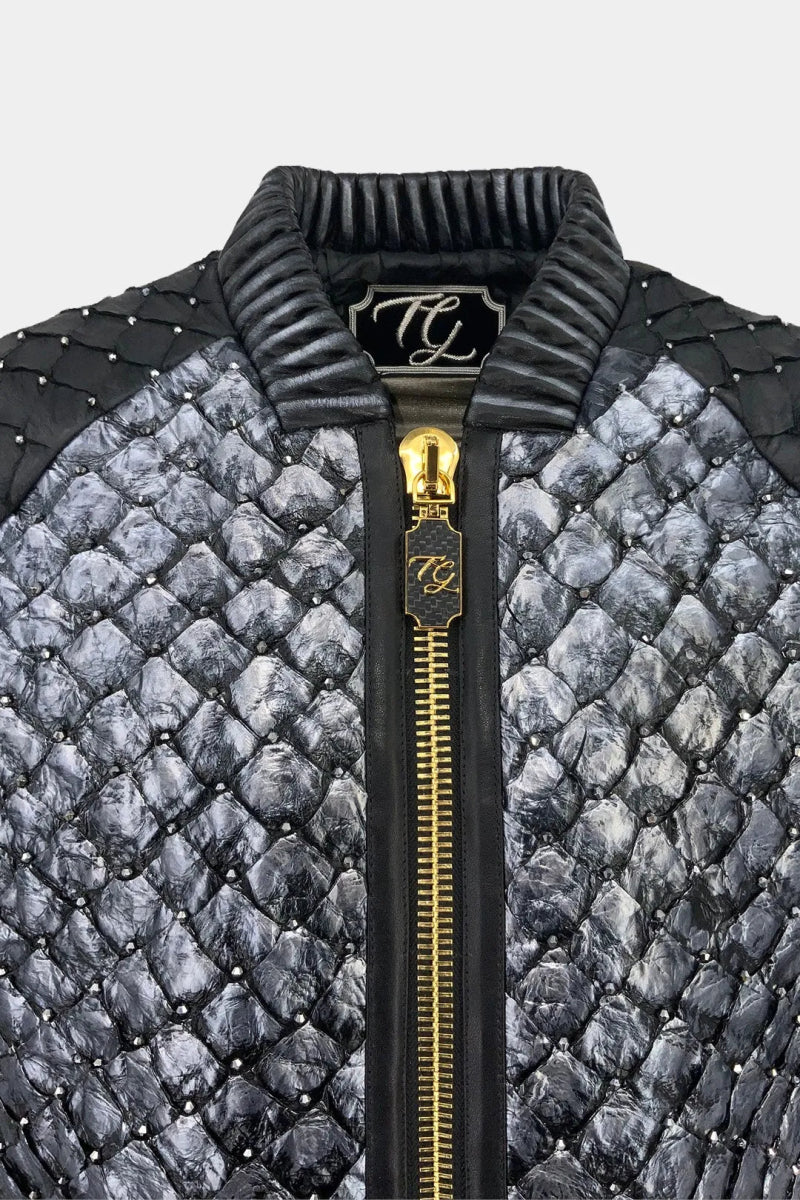 L'Amazonien - Bomber en Cuir de Pirarucu d'Amazonie - Galbert Paris