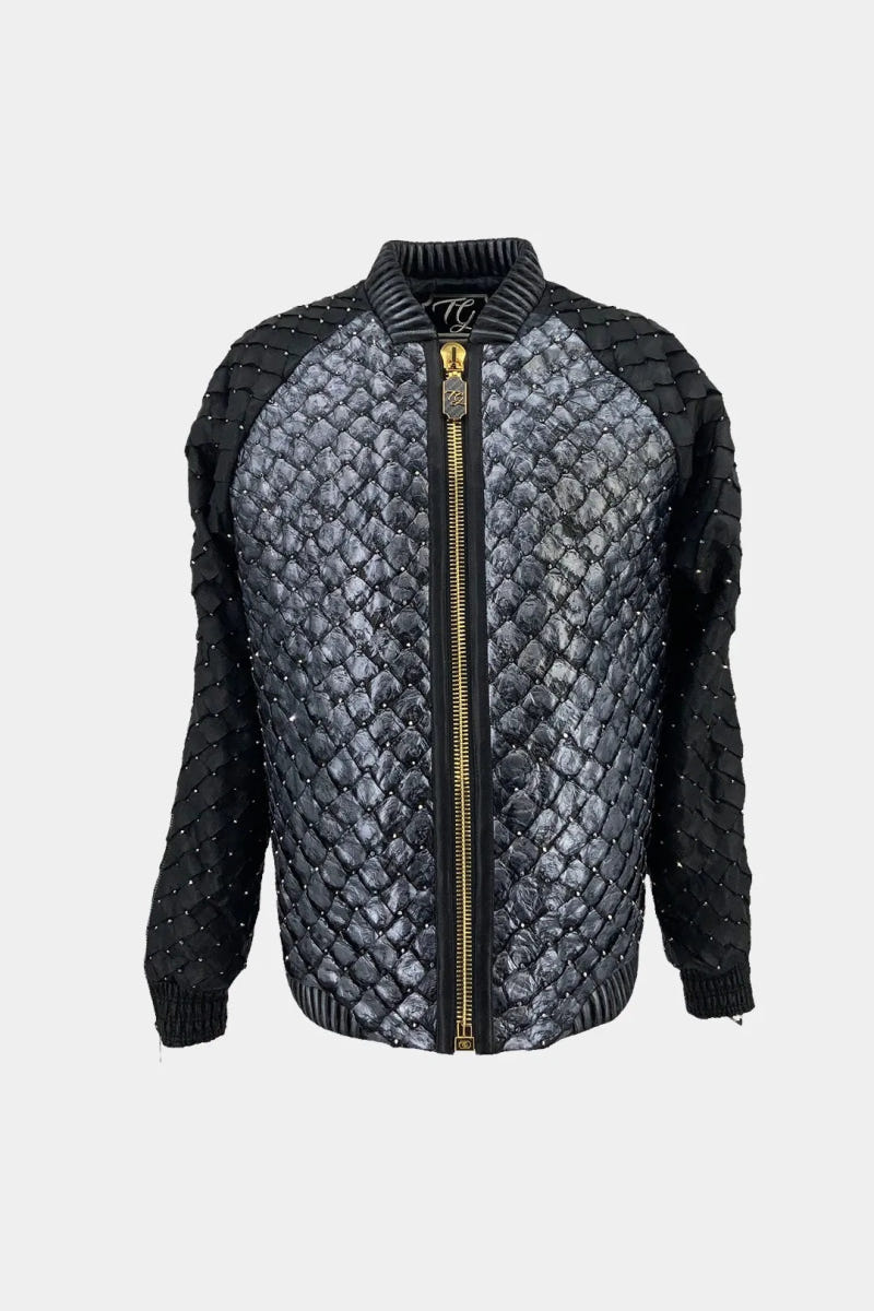 The Amazonian - Pirarucu Leather Bomber Jacket