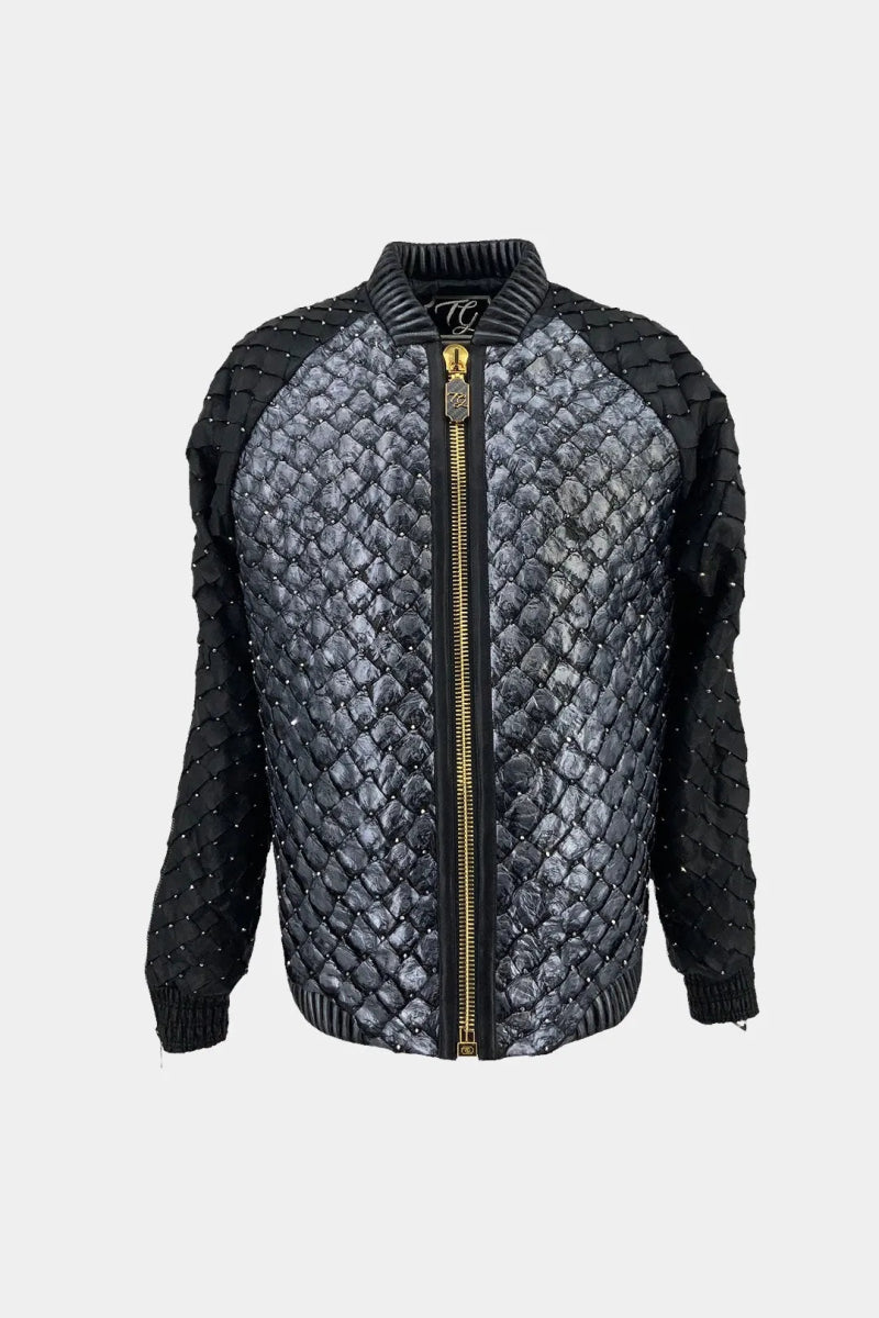 L'Amazonien - Bomber en Cuir de Pirarucu d'Amazonie - Galbert Paris