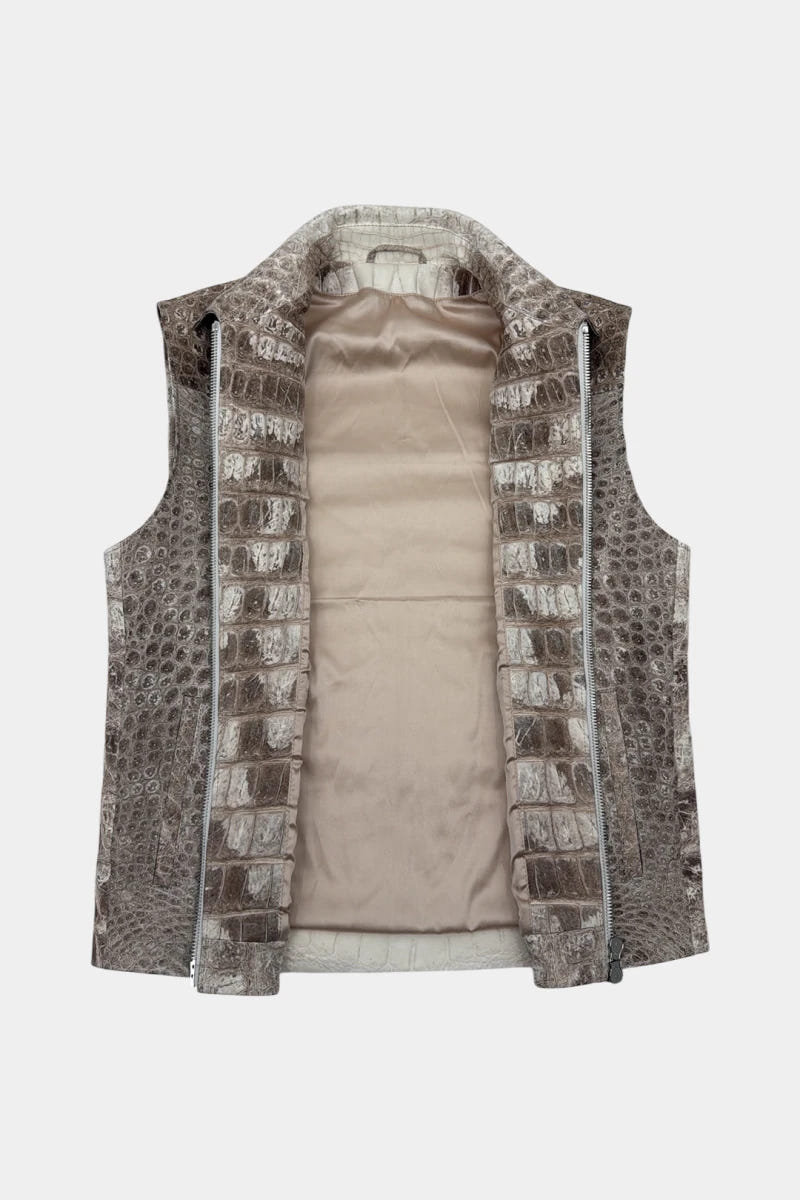 The Amber - Himalayan Crocodile Leather Vest - view 4