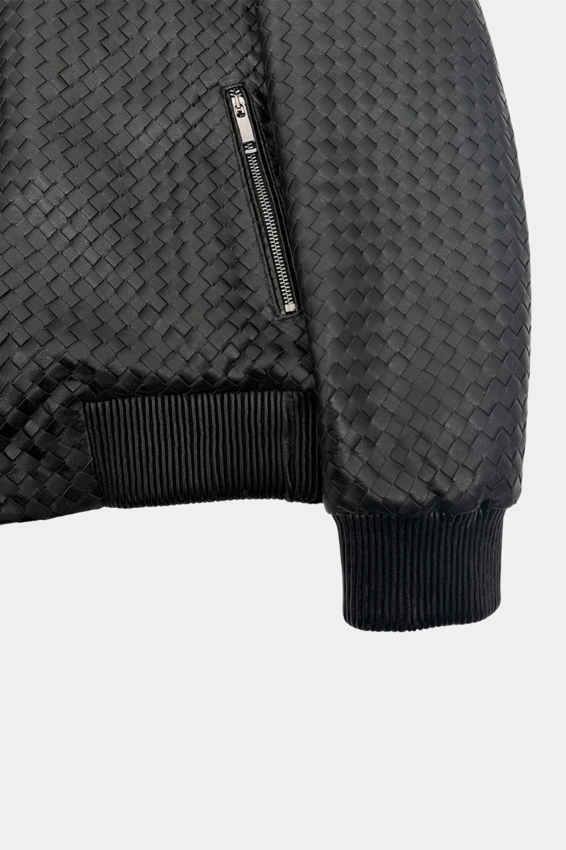The Architect - Braided Leather Bomber Jacket - view 6