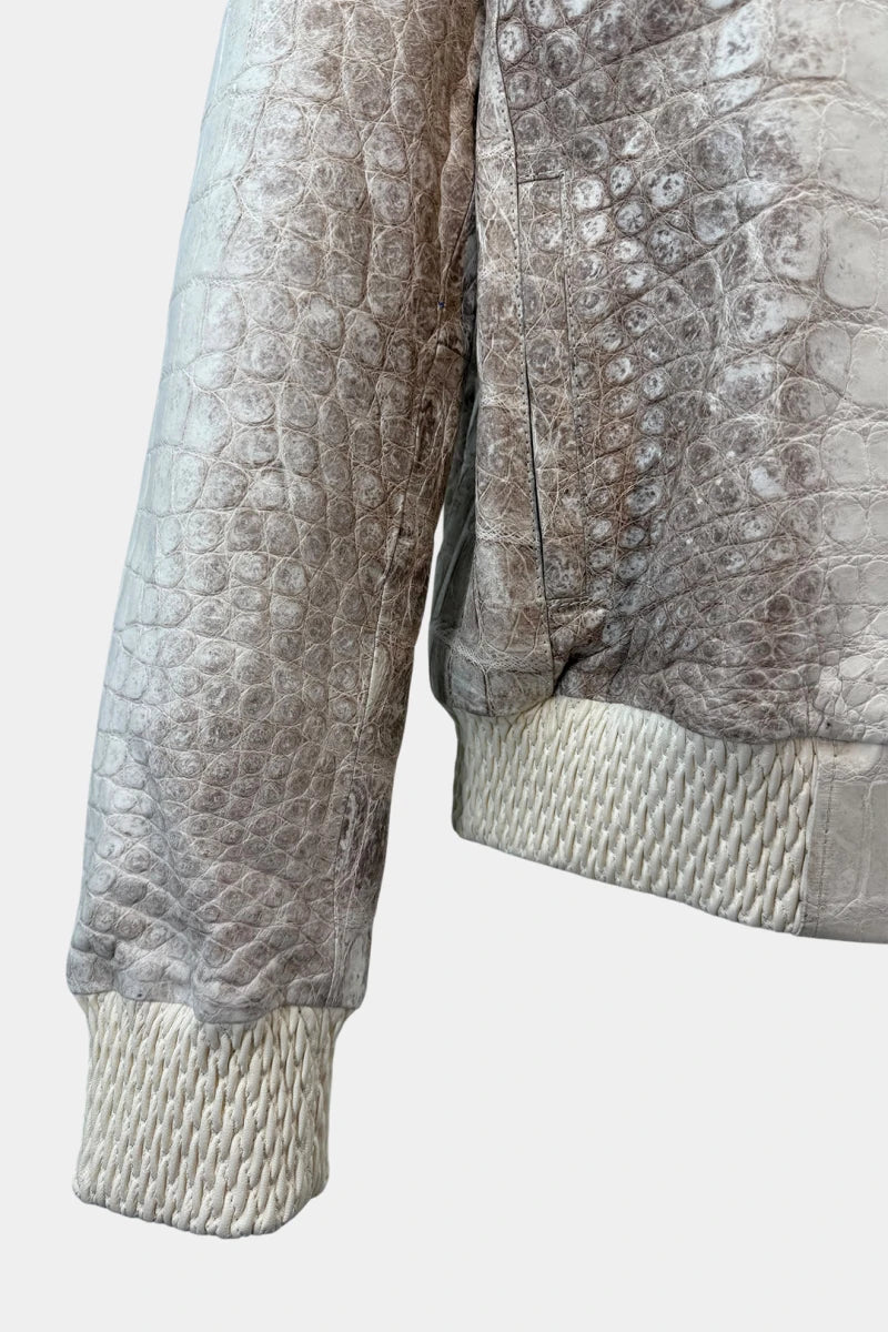 L'Aurore - Himalayan Crocodile Leather Hooded Jacket - view 5