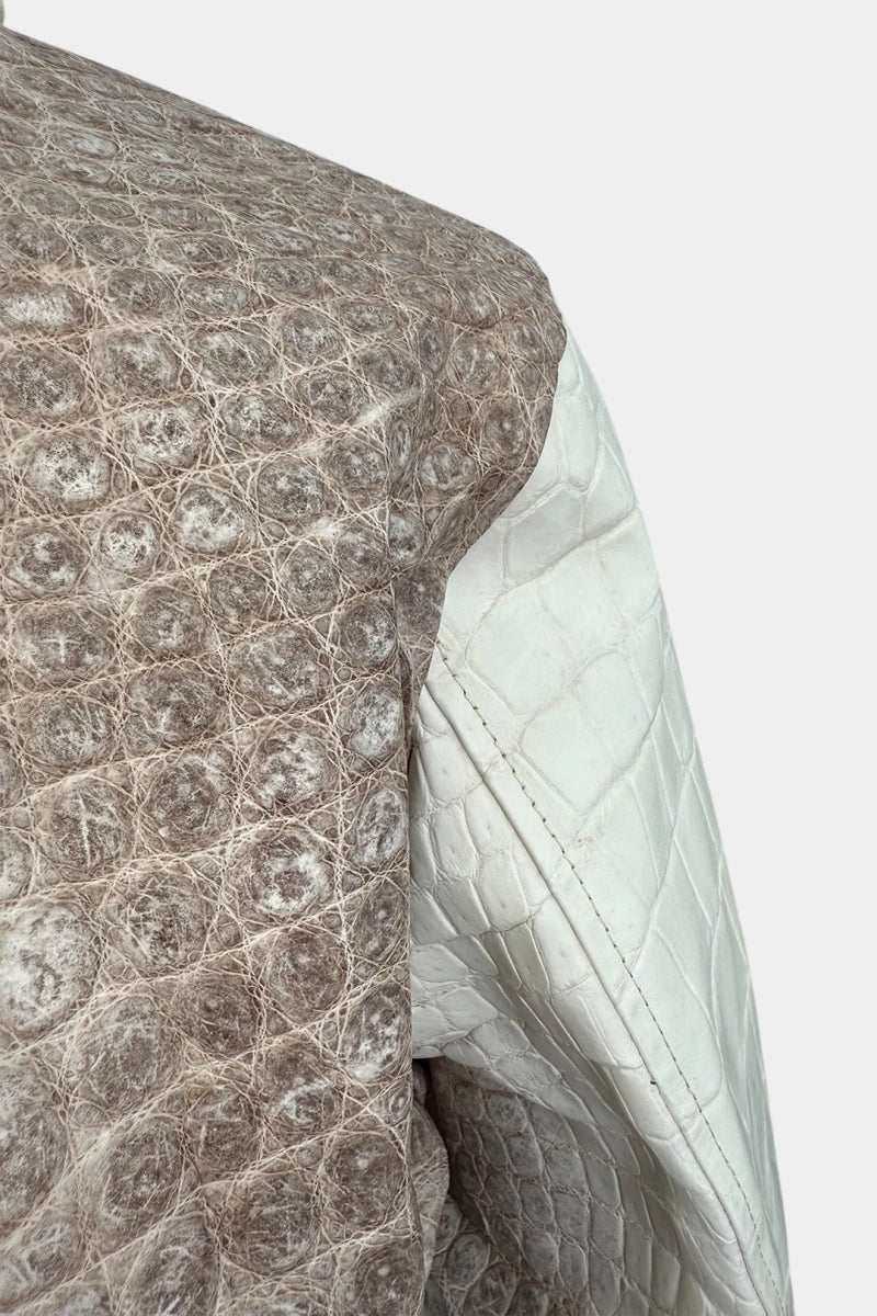 L'Aurore - Himalayan Crocodile Leather Hooded Jacket - view 8