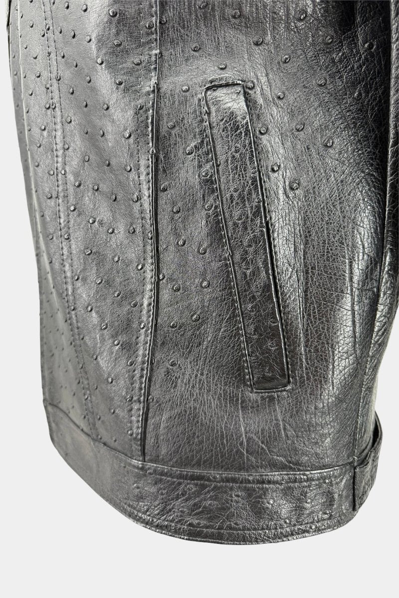 Le Chimérique - Veste en Cuir d'Autruche et Crocodile - Galbert Paris