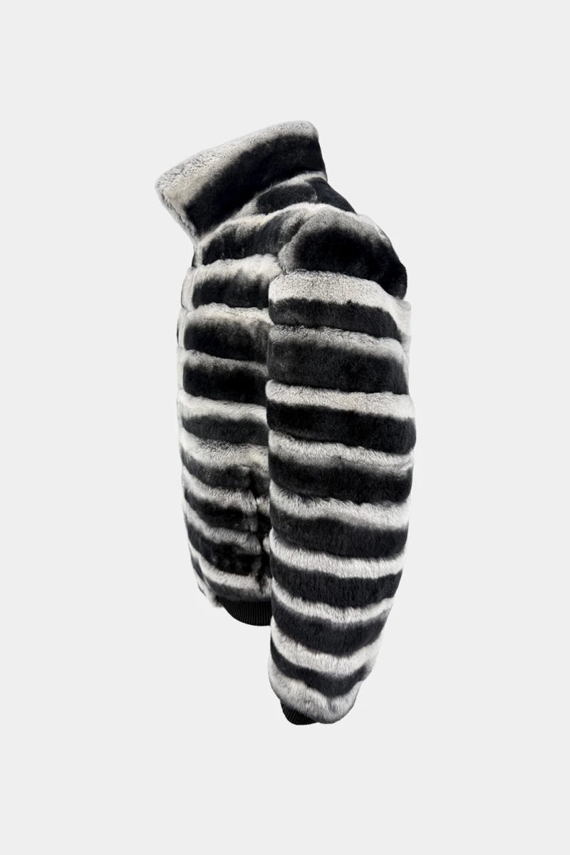 The Chiaroscuro - Orylag Rex Rabbit Fur Bomber Jacket - view 3