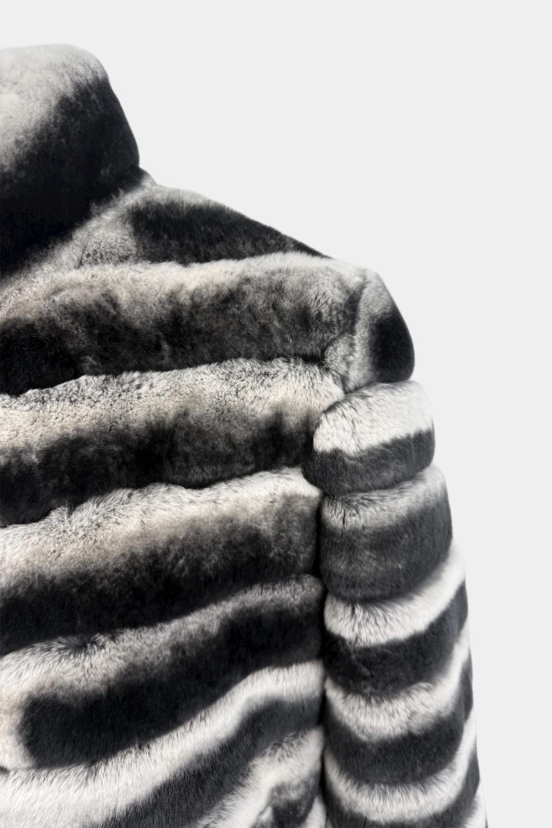 The Chiaroscuro - Orylag Rex Rabbit Fur Bomber Jacket - view 4