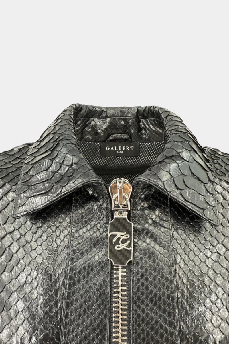 Le Cuirassier - Veste en Cuir Matelassé Python et Studs Premium - Galbert Paris