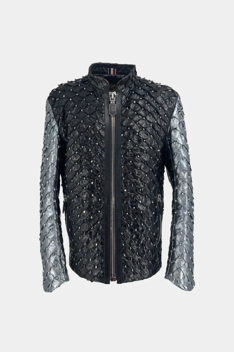 The River - Amazonian Pirarucu Leather Biker Jacket