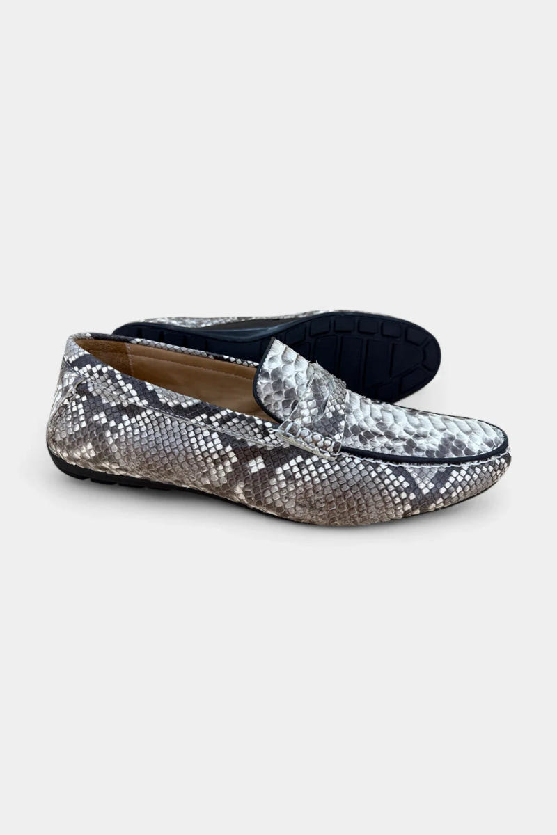 The Glissant - Natural Python Leather Loafers - view 2