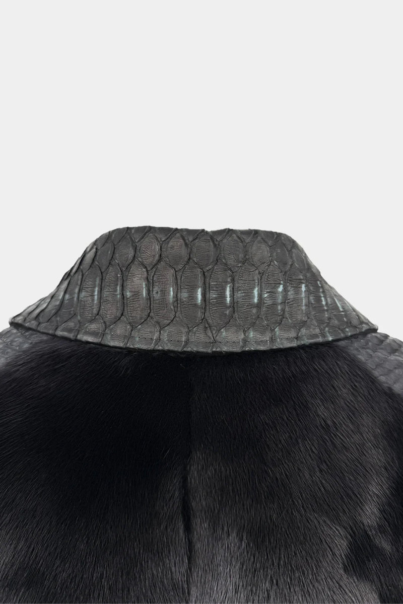 Le Janus - Bomber en Fourrure de Vison et Python - Galbert Paris