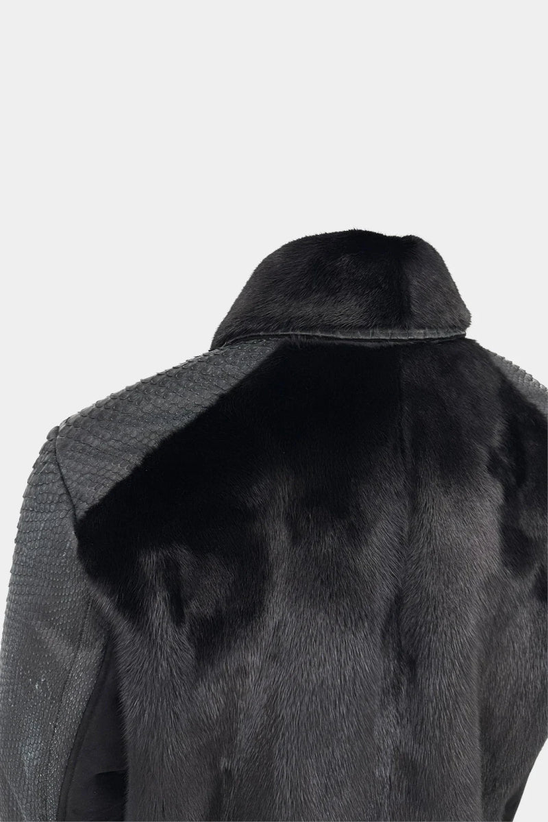 Le Janus - Bomber en Fourrure de Vison et Python - Galbert Paris