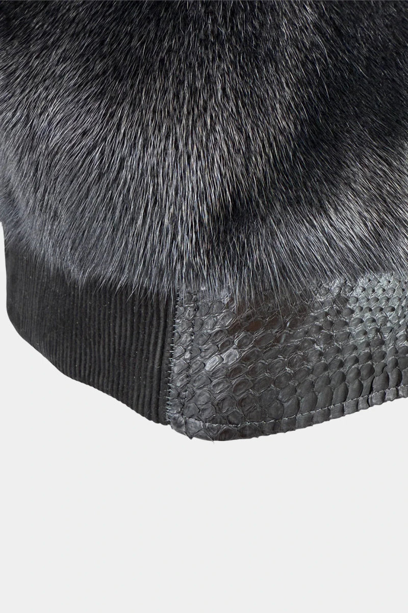 Le Janus - Bomber en Fourrure de Vison et Python - Galbert Paris