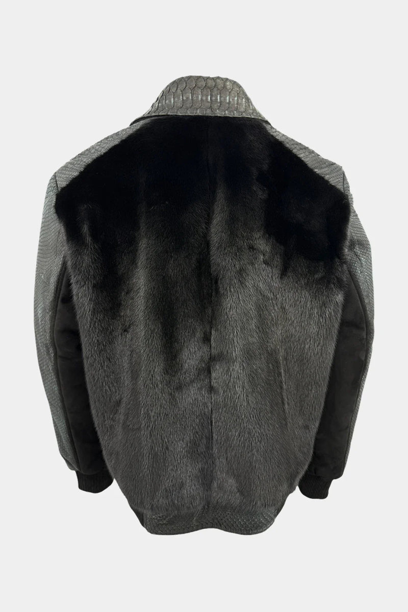 Le Janus - Bomber en Fourrure de Vison et Python - Galbert Paris