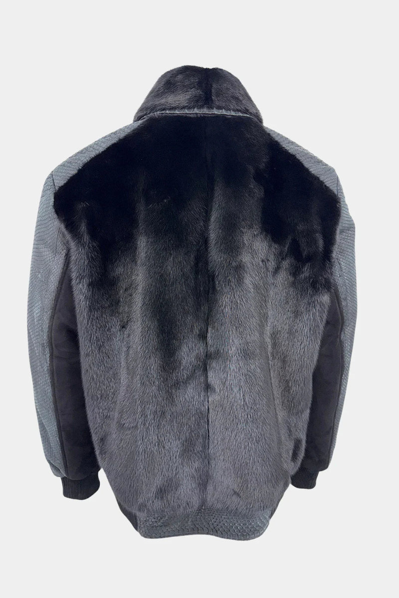 Le Janus - Bomber en Fourrure de Vison et Python - Galbert Paris