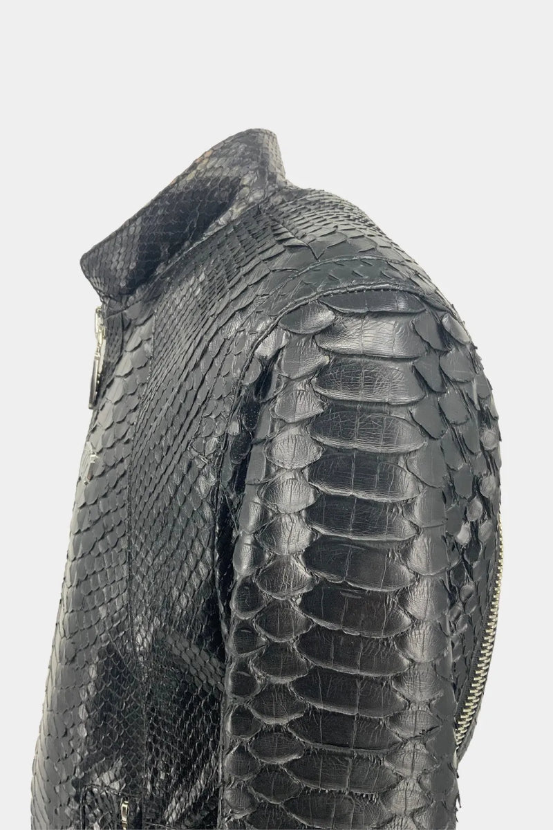 Le Léviathan - Veste Moto en Cuir de Python Dragon - Galbert Paris