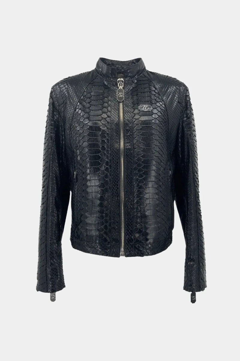 Le Léviathan - Veste Moto en Cuir de Python Dragon - Galbert Paris