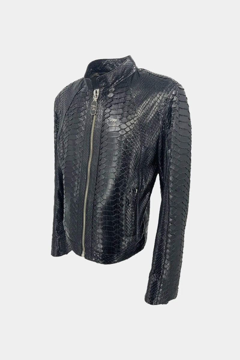 Le Léviathan - Veste Moto en Cuir de Python Dragon - Galbert Paris