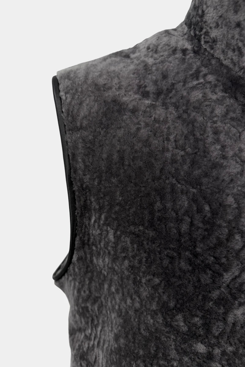 The Shore - Grey Shearling Vest - view 5