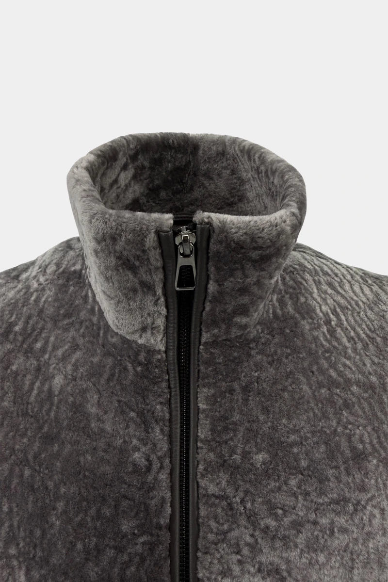 The Rivage - Gray Shearling Vest - view 3