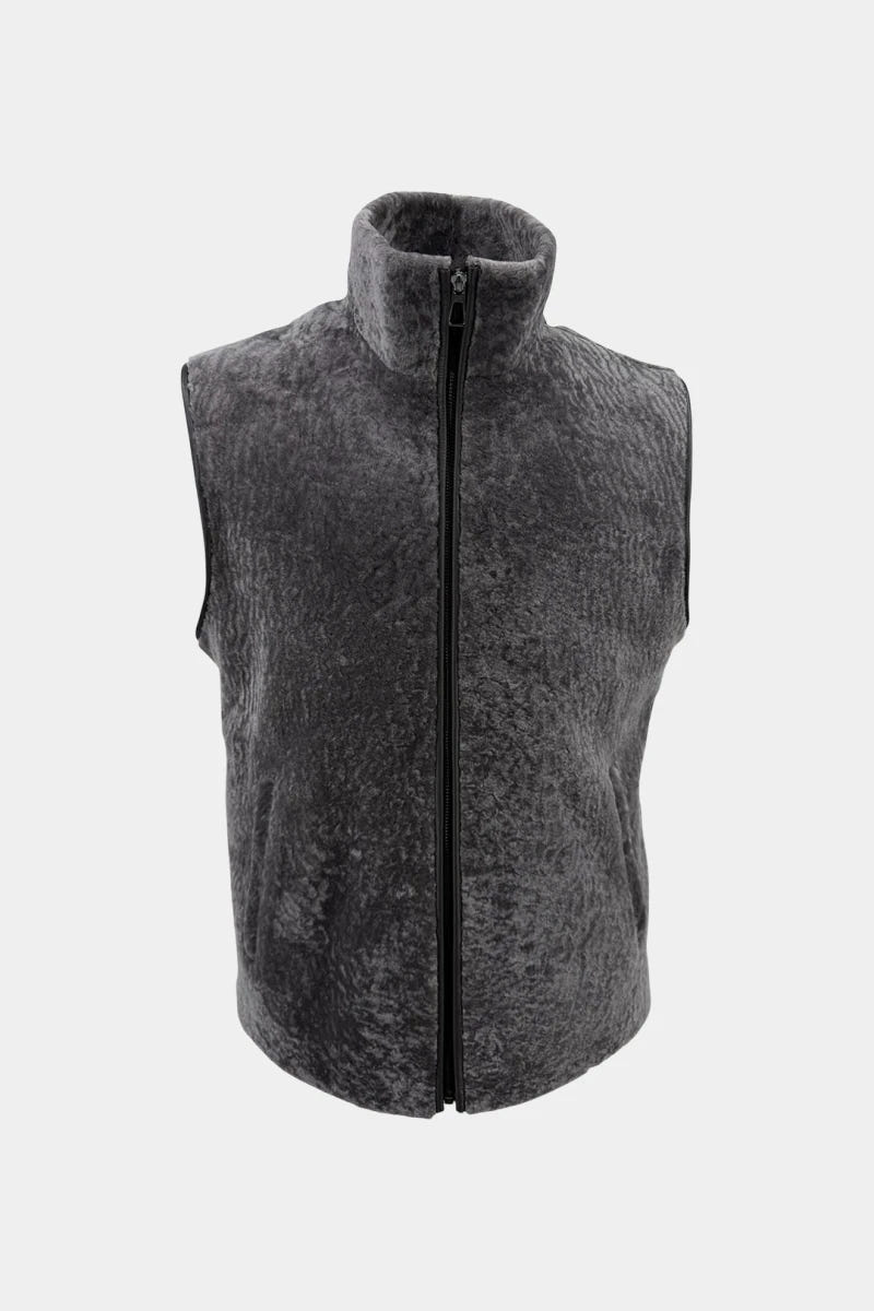 The Rivage - Gray Shearling Vest