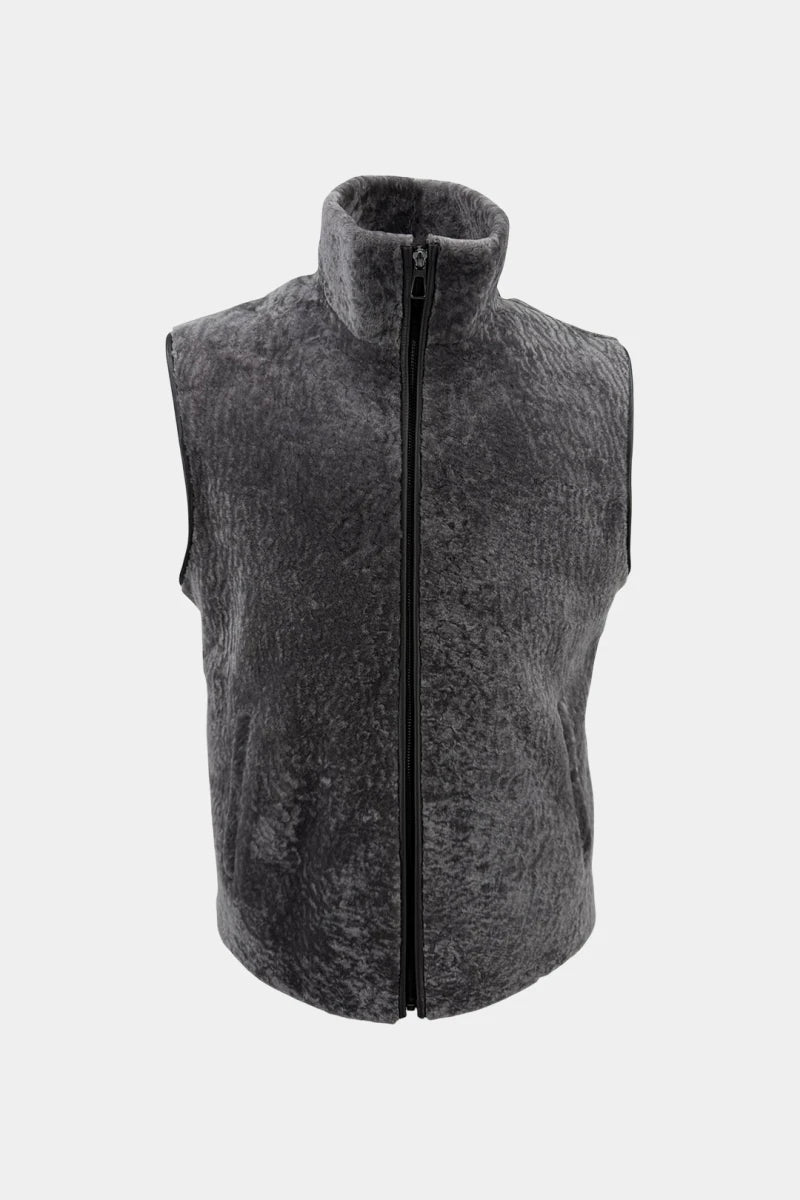 The Shore - Grey Shearling Vest