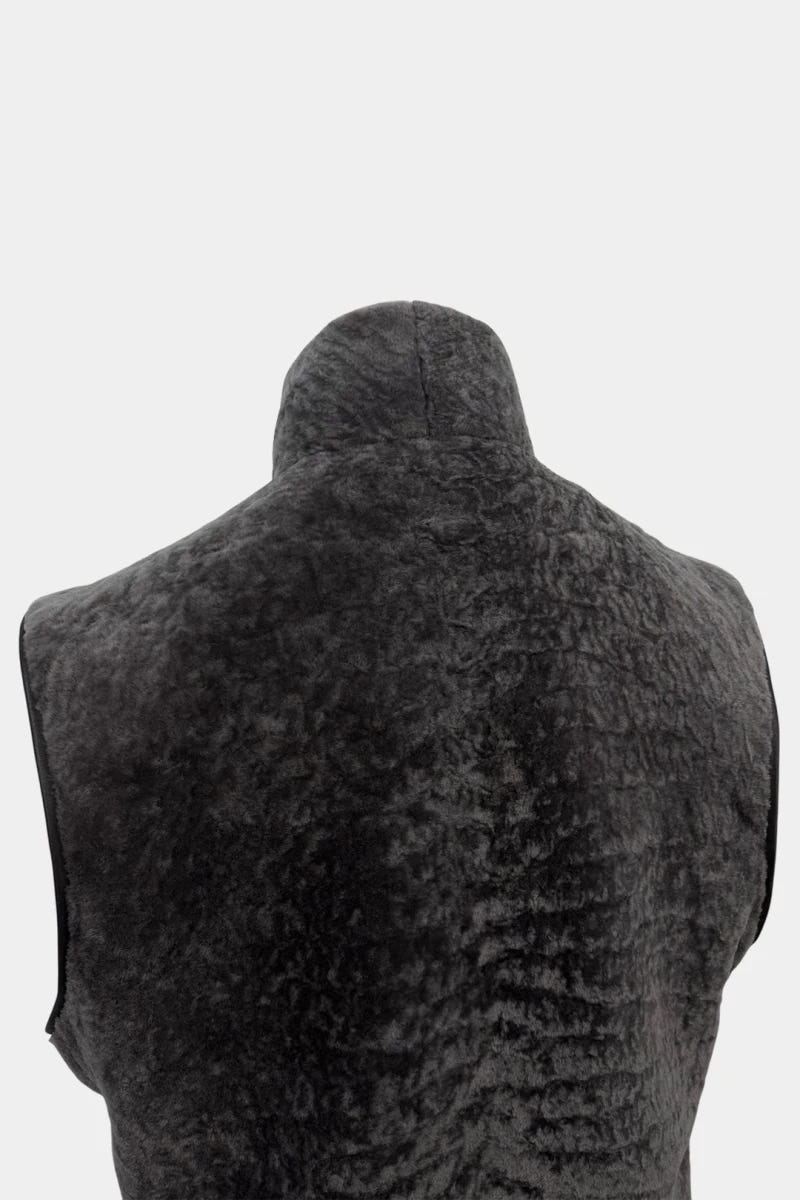 The Rivage - Gray Shearling Vest - view 4