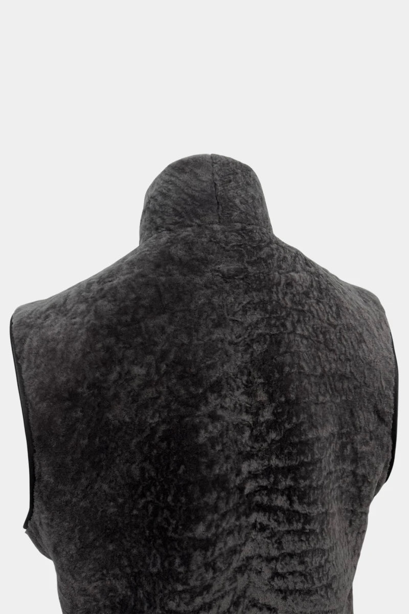 The Shore - Grey Shearling Vest - view 4