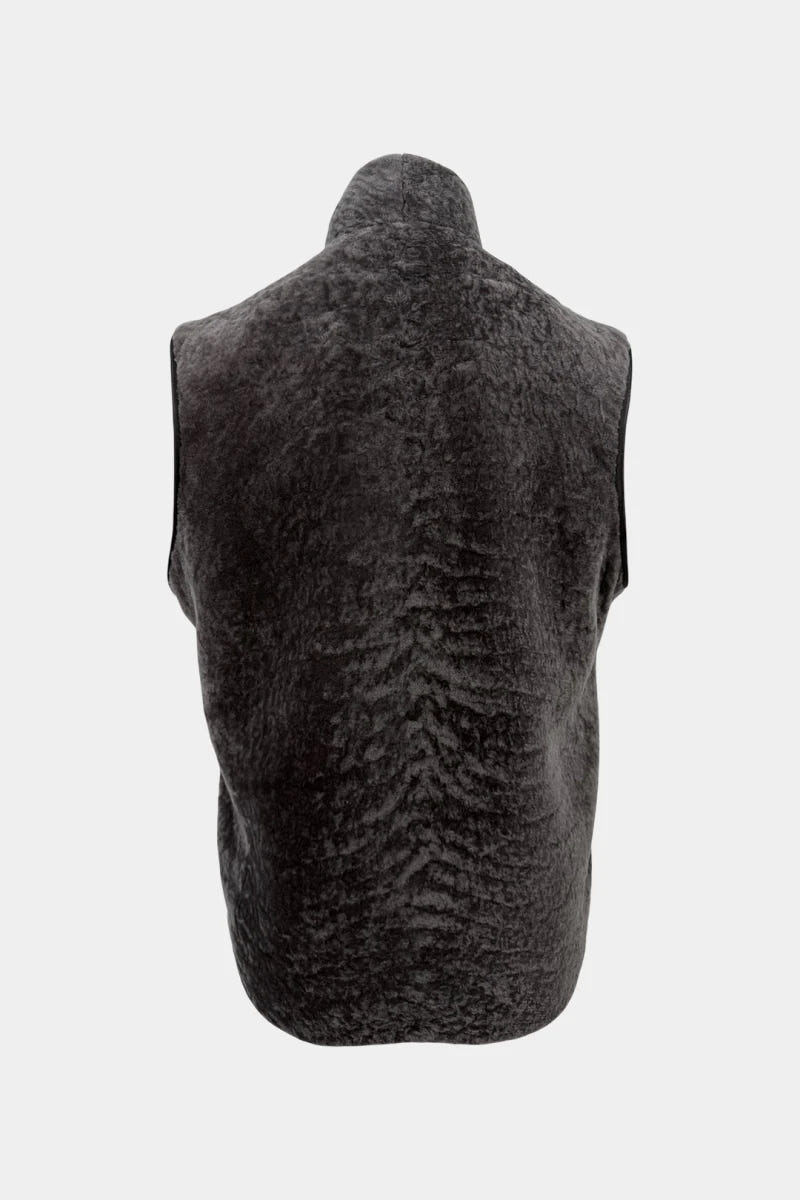 The Rivage - Gray Shearling Vest - view 2