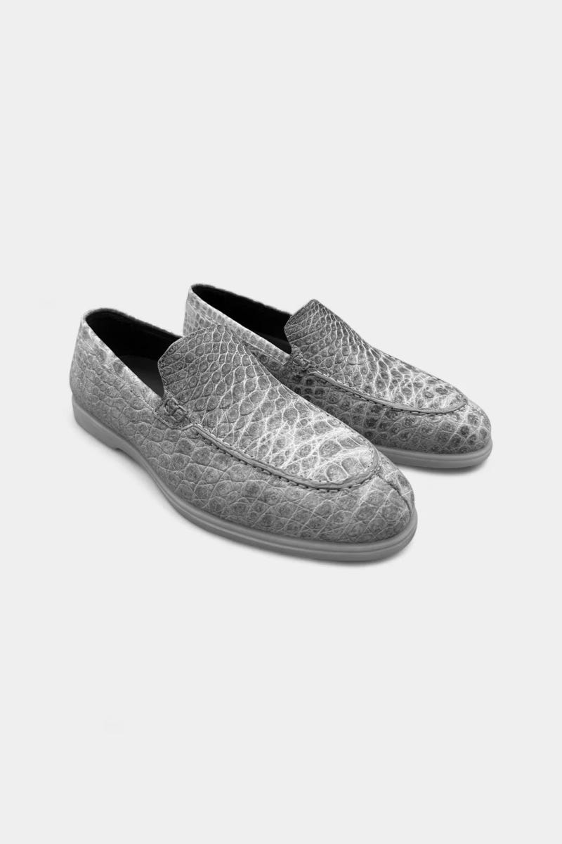 The Souverain - Men's Himalayan Crocodile Leather Loafers - view 3