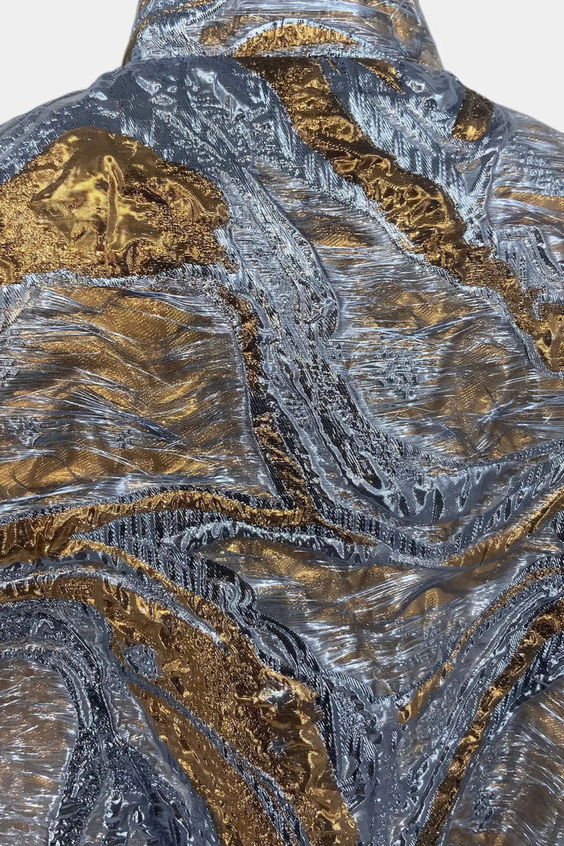 The Titan - Mars Pattern Brocade Fabric Bomber Jacket - view 4