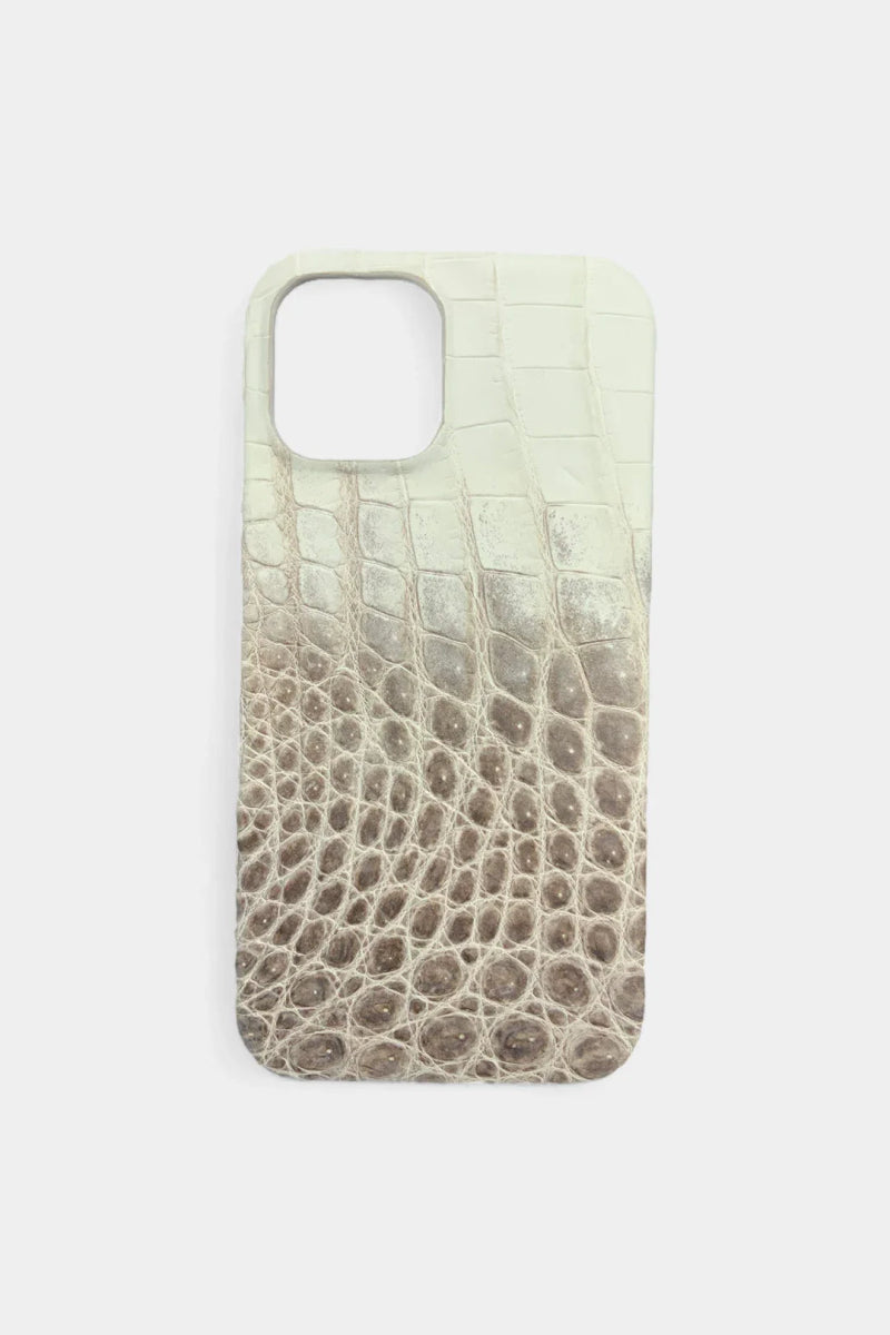 L'Écrin - Coque iPhone en Cuir de Crocodile Himalaya - Galbert Paris