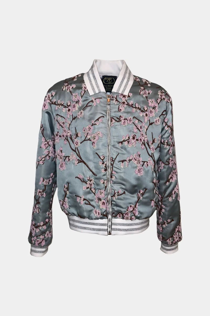 L'Éden - Bomber en Tissu Jacquard Brodé Floral Main - Galbert Paris