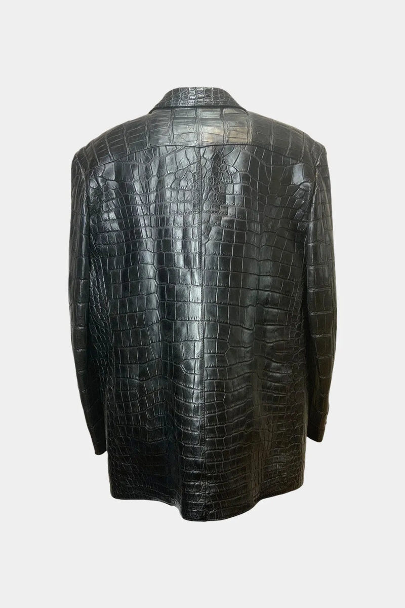 The Éminence - Black Crocodile Leather Blazer - view 2