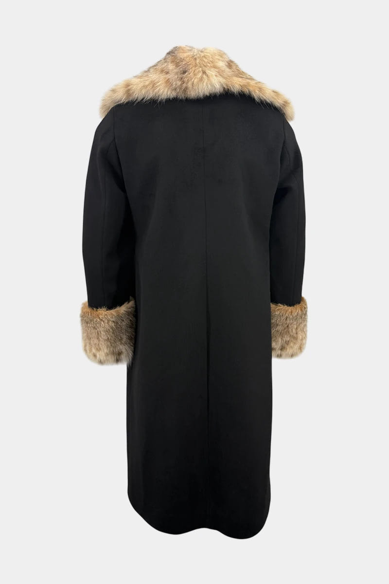 The Winter Coat - Cashmere Coat with Lynx Fur Collar - view 2