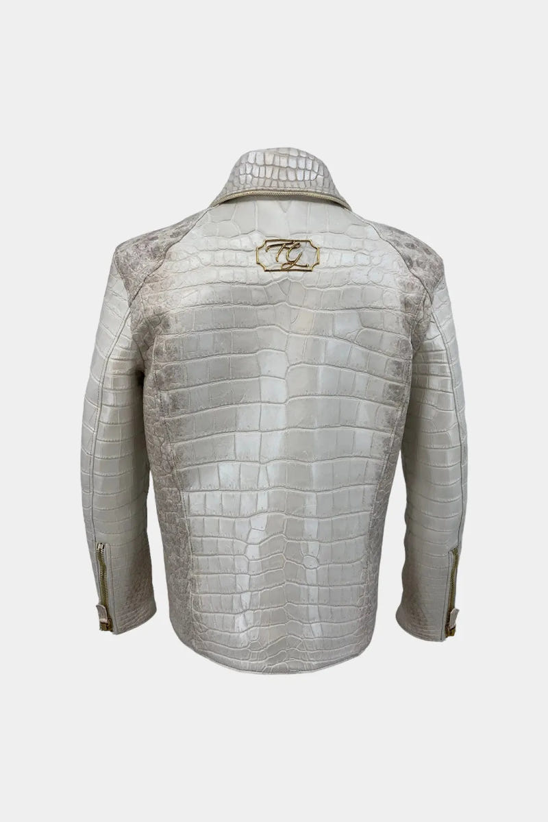 The Imperial - Perfecto Jacket in Himalayan Crocodile Leather - view 2