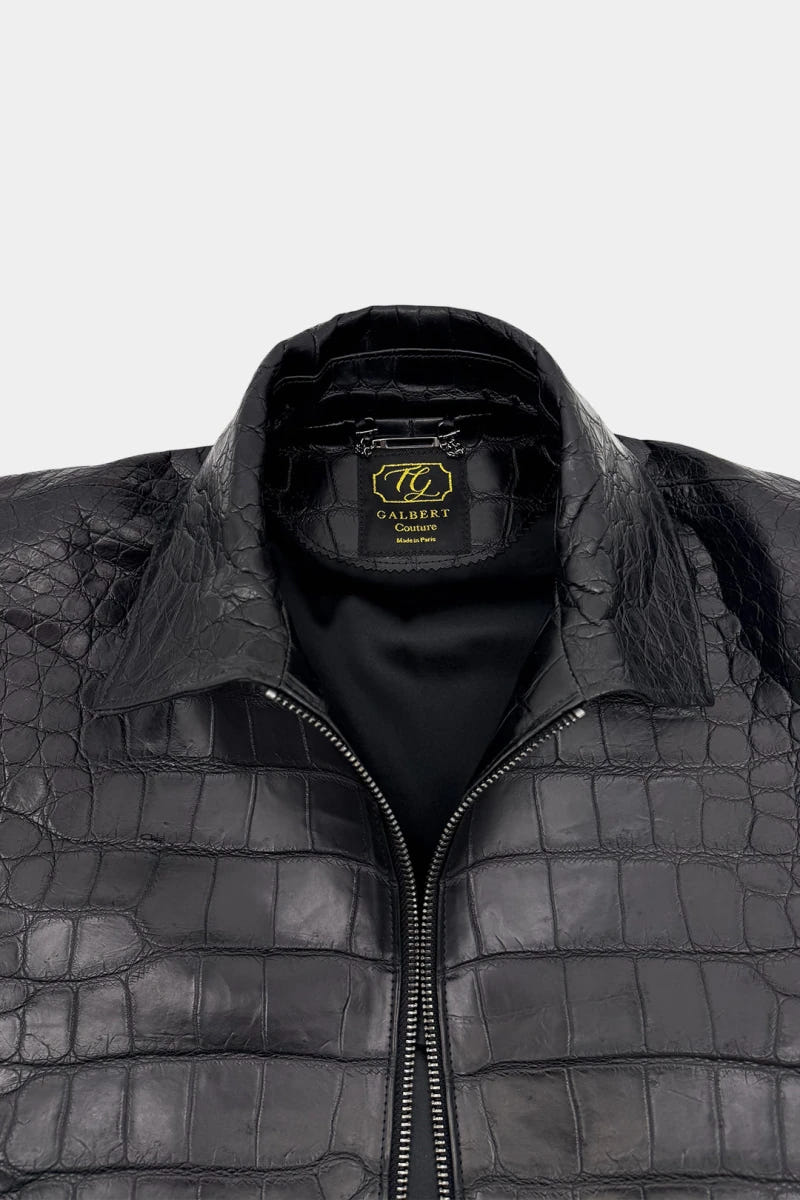 The Shadow - Black Crocodile Leather Vest - view 5