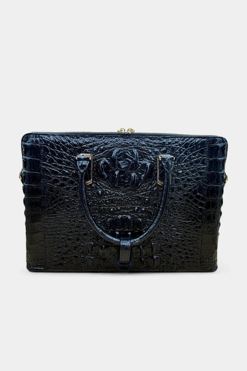 Porte - Documents Crocodile Noir Luxe – Cuir d’Exception - Galbert Paris
