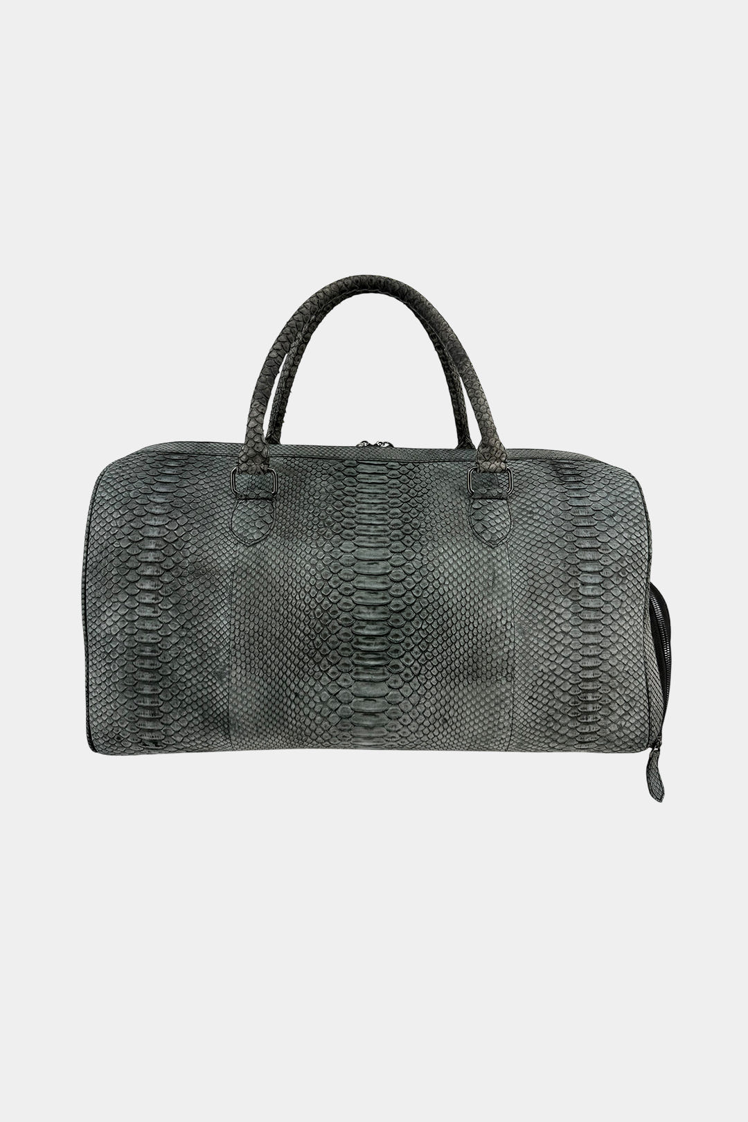 Gray Python Nubuck Travel Bag