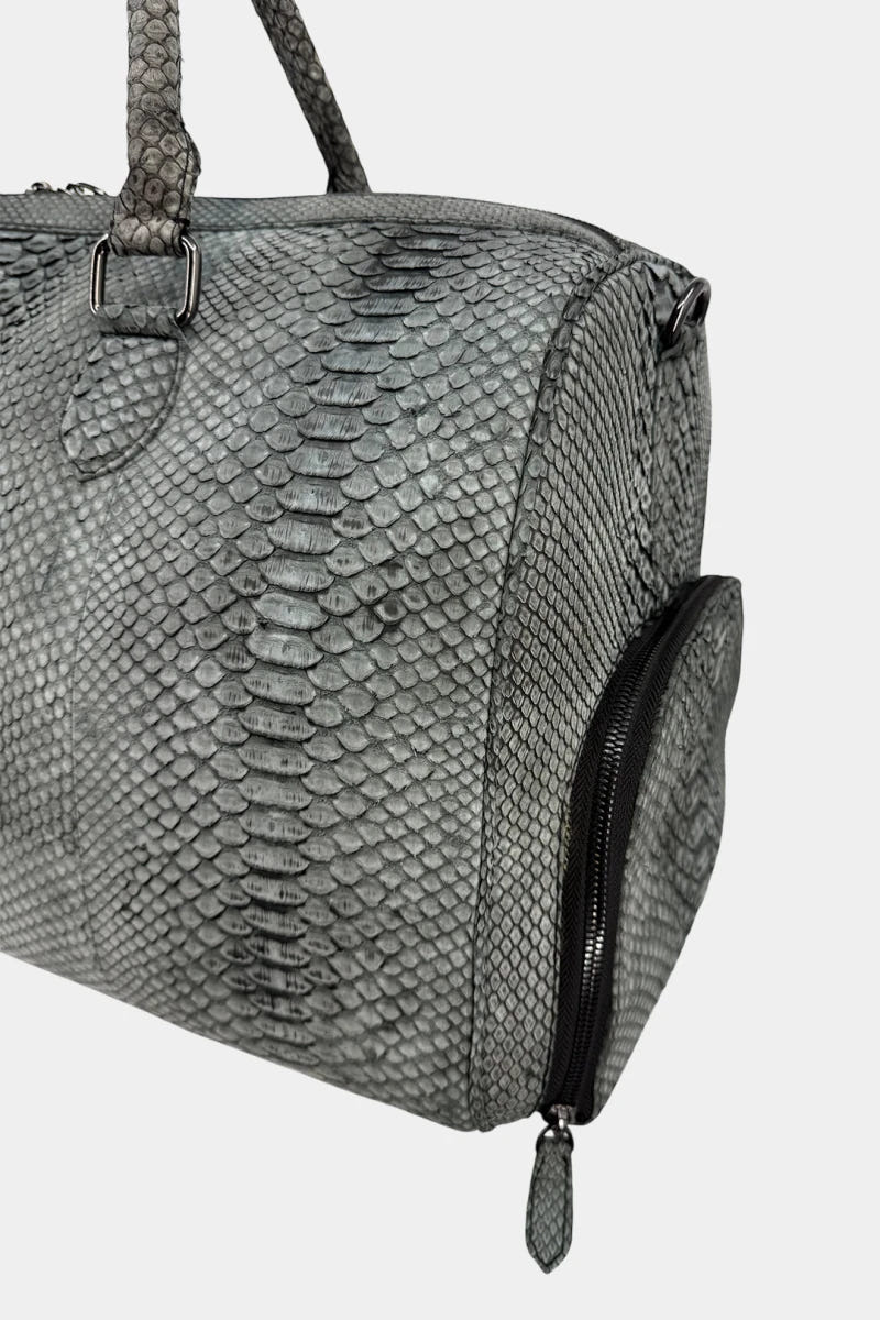 Gray Python Nubuck Travel Bag - view 3