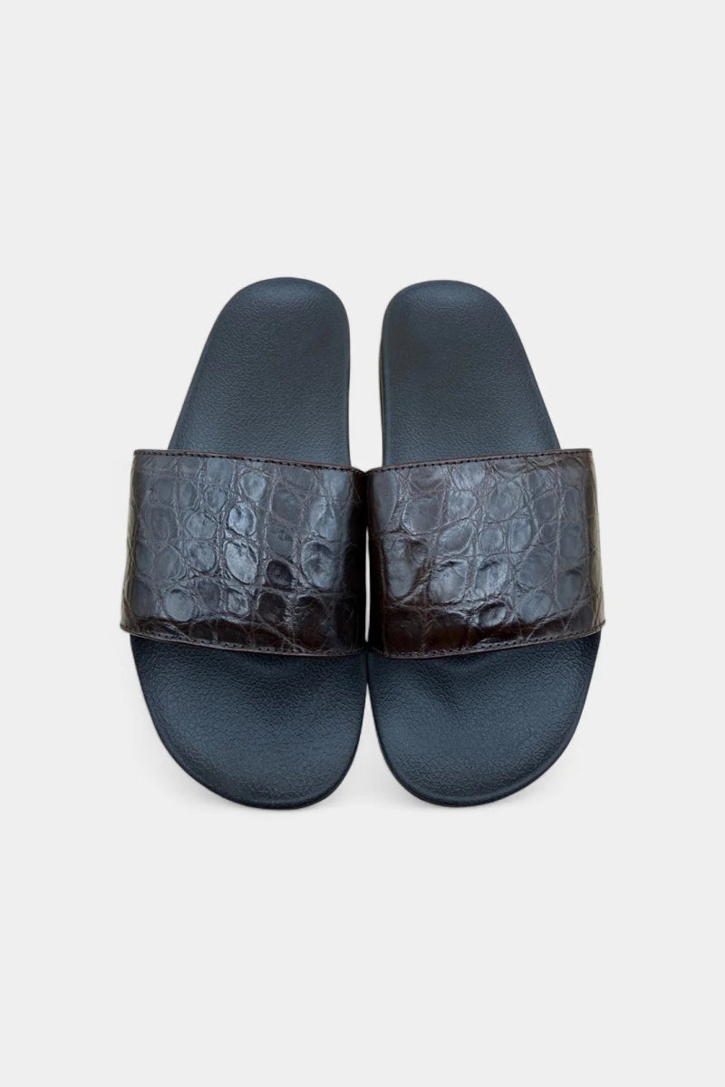 Sandales Crocodile Marron – Semelle VIBRAM, Luxe & Confort - Galbert Paris