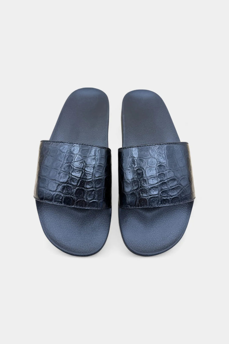 Sandales en crocodile noir - vue 4