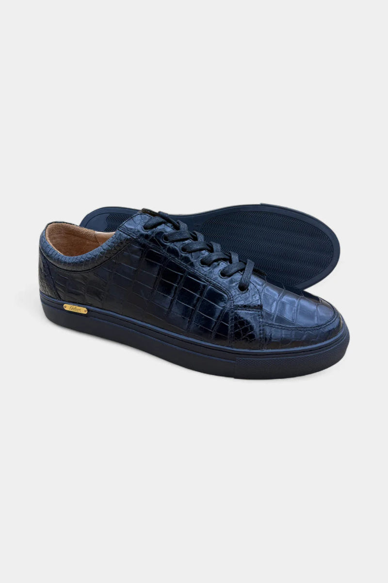 Black Crocodile Leather Sneakers - view 2