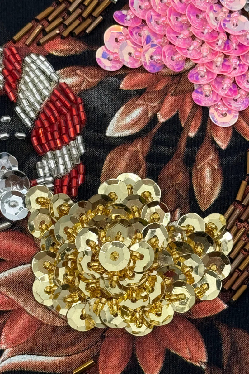 Camiseta de algodón con samurái bordado a mano - vista 6