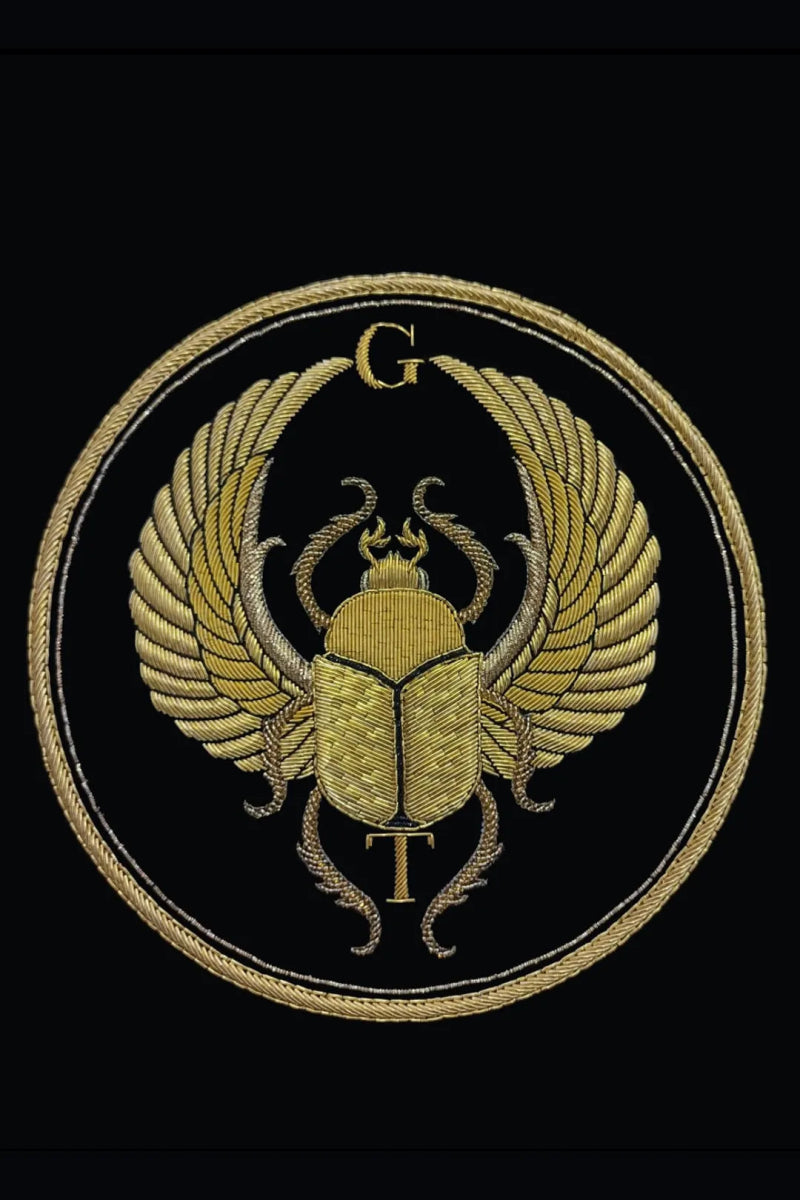 T-Shirt en Coton Premium Brodé Scarabée Fil d'Or - Galbert Paris